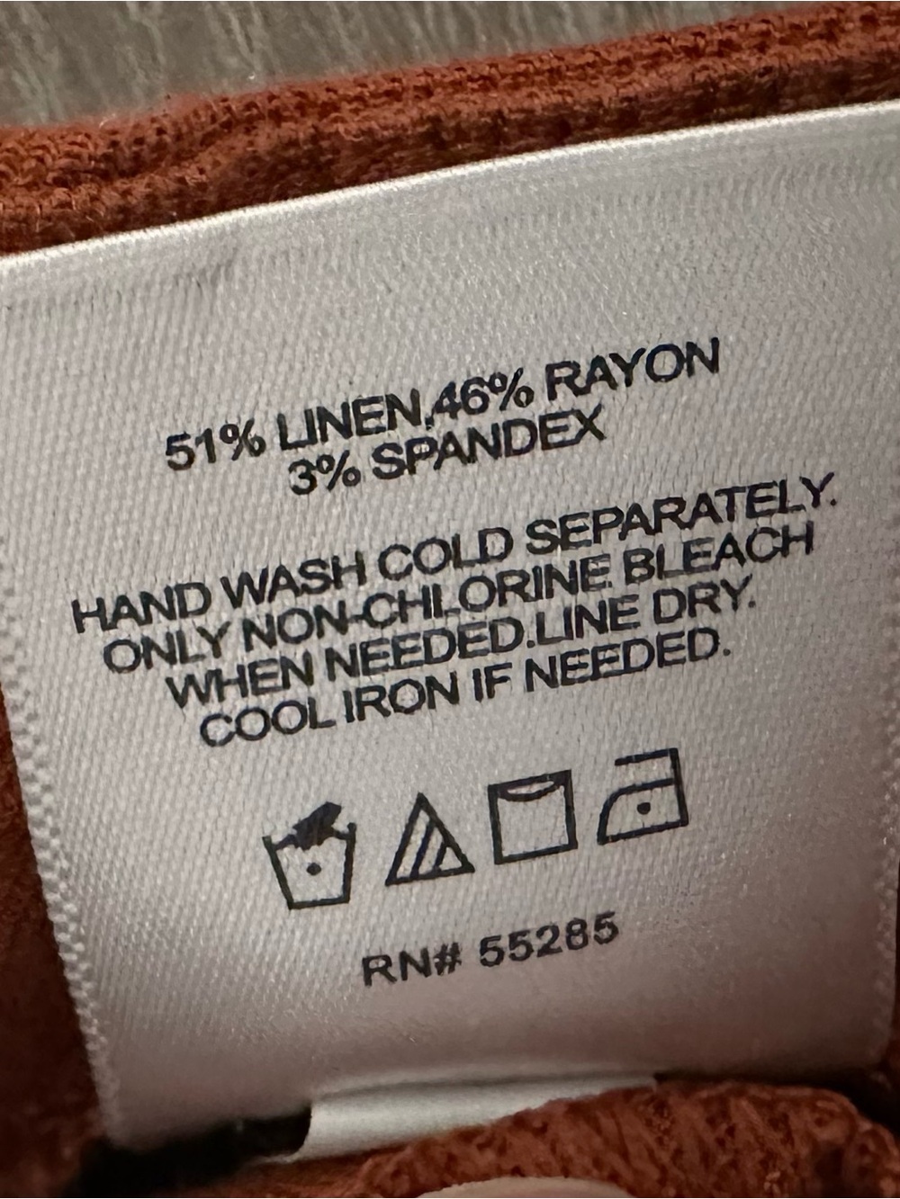 Express Linen Pants Rust Color Hi Rise - Picture 9 of 10